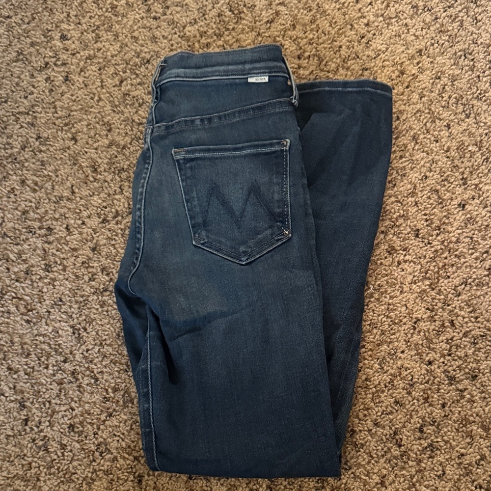 MOTHER Women's Straight Leg Jeans - Medium Blue Size 26
